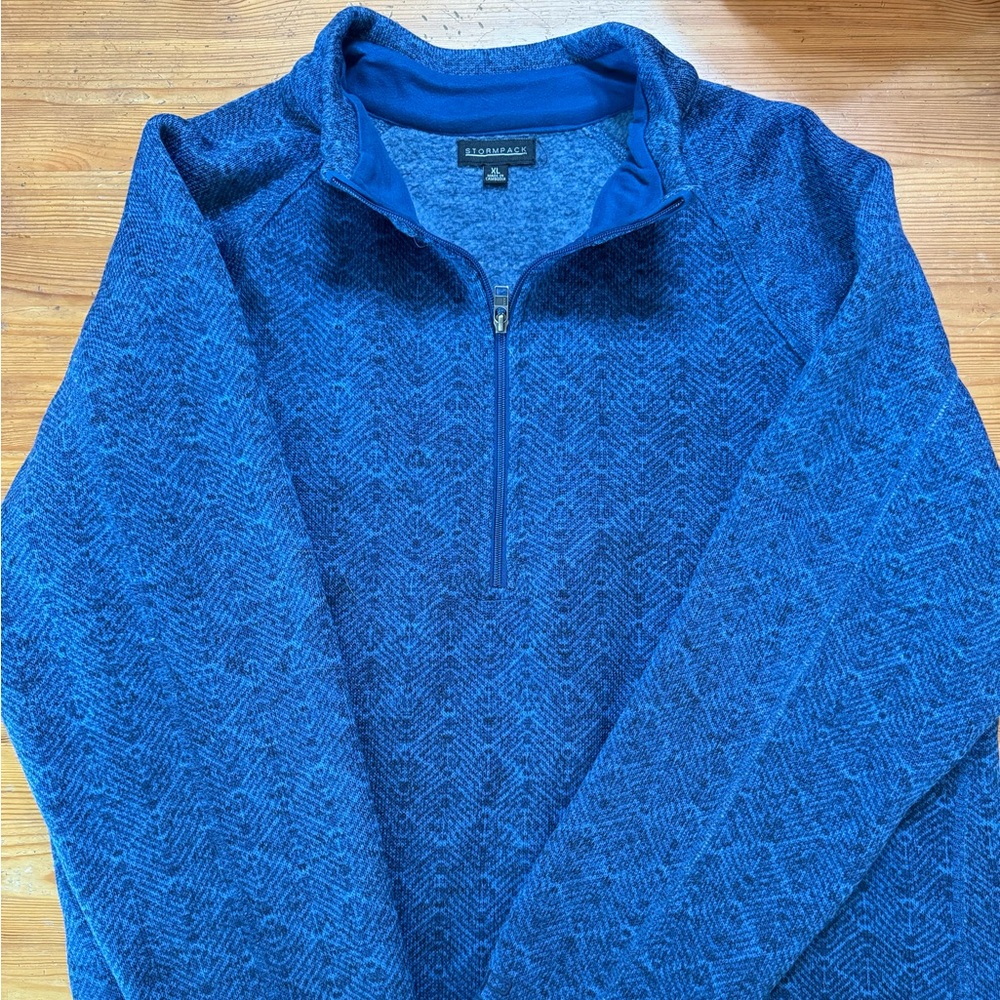 Women’s Blue quarter zip pull over sweater/jacket XL. Stormpack brand